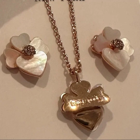 Kate Spade Floral Necklace Set in Rose Gold - Picture 5 of 8